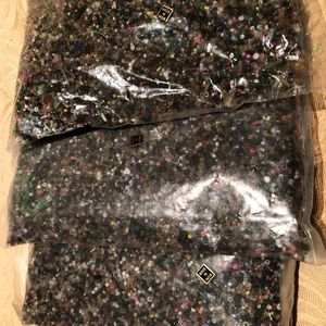 3 Pounds Assorted Craft Glass Beads tiny round cylinder colors dark and neutral